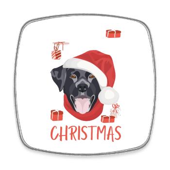 Labrador Frohe Weihnachten - Viereckiger Kühlschrankmagnet - Weiß - Vorne
