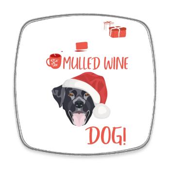 Labrador vin chaud Noël - Magnet carré - blanc - Devant