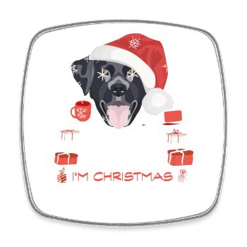Labrador Weihnachtsmarkt - Viereckiger Kühlschrankmagnet - Weiß - Vorne