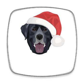 Labrador Frohe Weihnachten - Viereckiger Kühlschrankmagnet - Weiß - Vorne