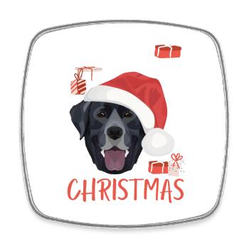Labrador Frohe Weihnachten - Viereckiger Kühlschrankmagnet - Weiß - Vorne