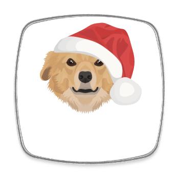 Nova Scotia Retriever Frohe Weihnachten - Viereckiger Kühlschrankmagnet - Weiß - Vorne