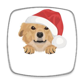 Nova Scotia Retriever Frohe Weihnachten - Viereckiger Kühlschrankmagnet - Weiß - Vorne