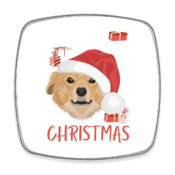 Nova Scotia Retriever Frohe Weihnachten - Viereckiger Kühlschrankmagnet - Weiß - Vorne