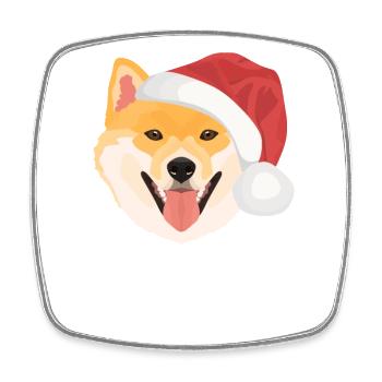 Shiba Inu Joyeux Noël - Magnet carré - blanc - Devant
