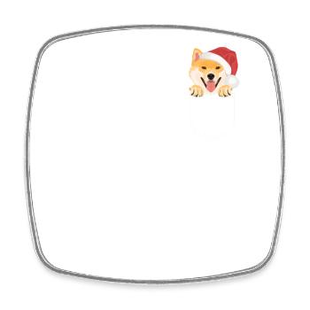 Shiba Inu Joyeux Noël - Magnet carré - blanc - Devant