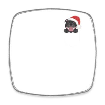 Staffordshire Bullterrier Frohe Weihnachten - Viereckiger Kühlschrankmagnet - Weiß - Vorne