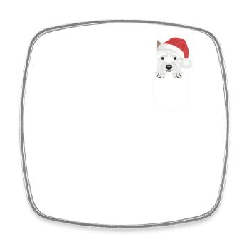 West Highland Terrier Merry Christmas - Square fridge magnet - white - Front