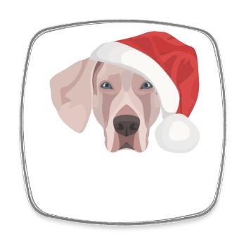 Weimaraner Frohe Weihnachten - Viereckiger Kühlschrankmagnet - Weiß - Vorne