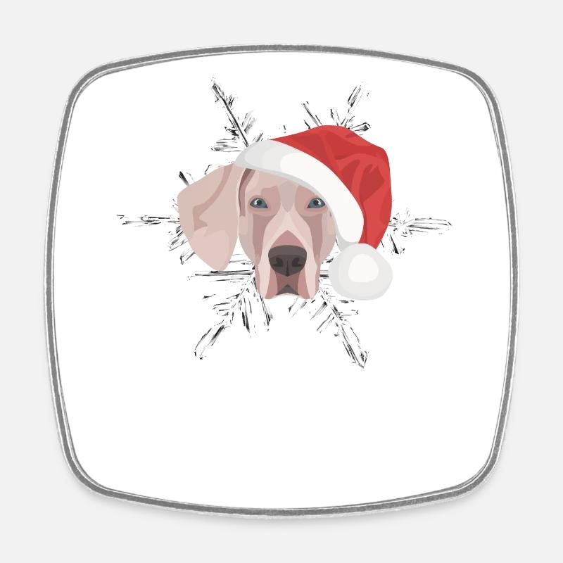 Joyeux Noël Weimaraner - Magnet carré - blanc