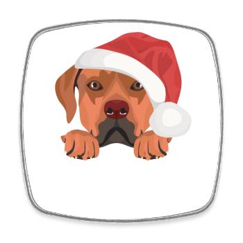 Rhodesian Ridgeback Frohe Weihnachten - Viereckiger Kühlschrankmagnet - Weiß - Vorne