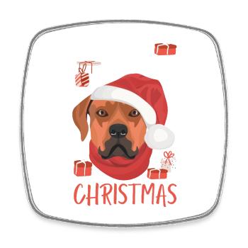 Rhodesian Ridgeback Joyeux Noël - Magnet carré - blanc - Devant