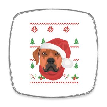 Rhodesian Ridgeback Merry Christmas - Square fridge magnet - white - Front