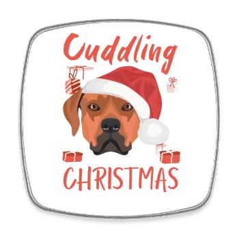 Rhodesian Ridgeback Frohe Weihnachten - Viereckiger Kühlschrankmagnet - Weiß - Vorne