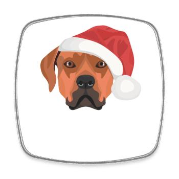 Rhodesian Ridgeback Frohe Weihnachten - Viereckiger Kühlschrankmagnet - Weiß - Vorne
