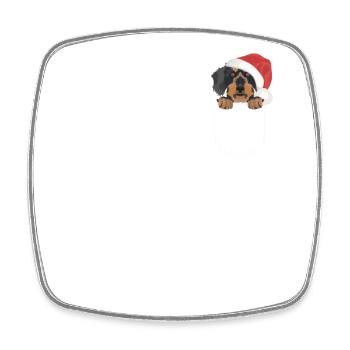 Wire-haired Dachshund Merry Christmas - Square fridge magnet - white - Front