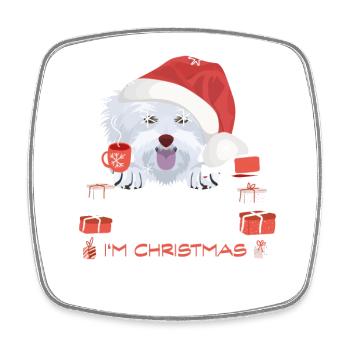 Maltese Christmas Market - Square fridge magnet - white - Front