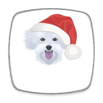 Malteser Merry Christmas - Square fridge magnet - white - Front