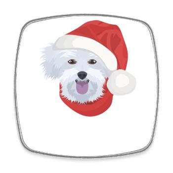 Malteser Merry Christmas - Square fridge magnet - white - Front