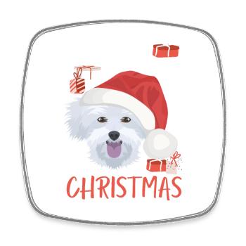 Malteser Merry Christmas - Square fridge magnet - white - Front