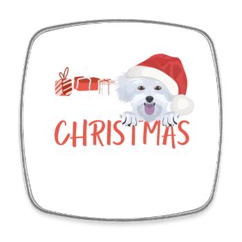 Malteser Merry Christmas - Square fridge magnet - white - Front