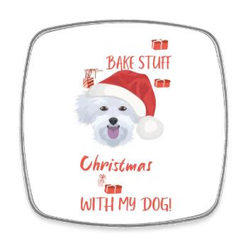 Malteser Merry Christmas - Square fridge magnet - white - Front