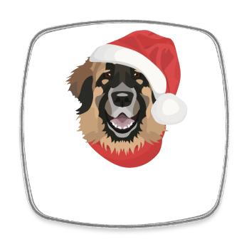 Merry Christmas Leonberg - Square fridge magnet - white - Front