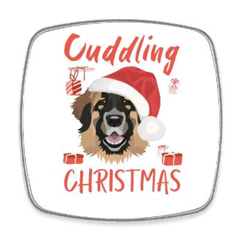 Merry Christmas Leonberg - Square fridge magnet - white - Front