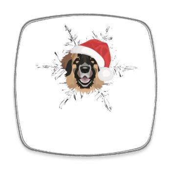 Merry Christmas Leonberg - Square fridge magnet - white - Front