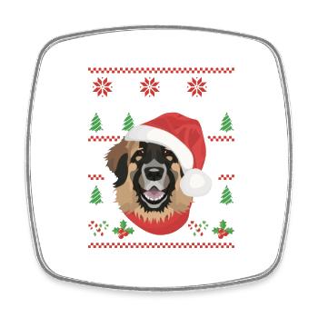 Merry Christmas Leonberg - Square fridge magnet - white - Front