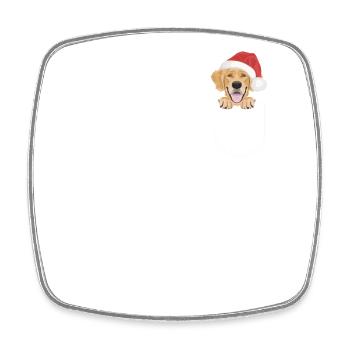 Golden Retriever Merry Christmas - Square fridge magnet - white - Front