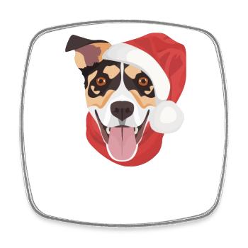 Jack Russell Terrier Merry Christmas - Square fridge magnet - white - Front