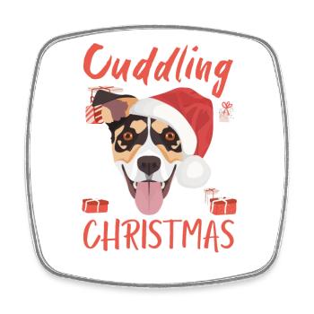 Jack Russell Terrier Joyeux Noël - Magnet carré - blanc - Devant