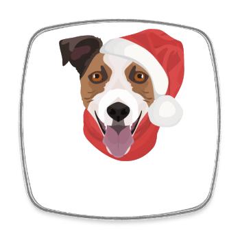 Jack Russell Terrier Frohe Weihnachten - Viereckiger Kühlschrankmagnet - Weiß - Vorne