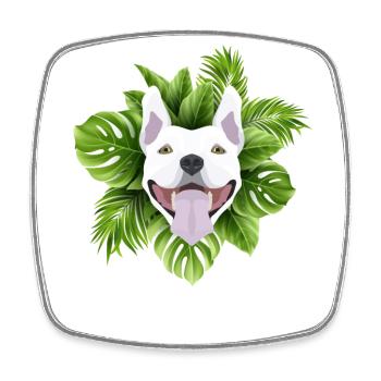 Tropical Bull Terrier - Magnet carré - blanc - Devant