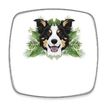 Tropical Border Collie - Magnet carré - blanc - Devant