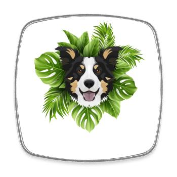 Tropical Border Collie - Magnet carré - blanc - Devant