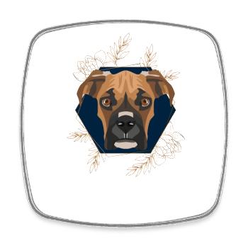 Goldener Hund Deutscher Boxer - Viereckiger Kühlschrankmagnet - Weiß - Vorne