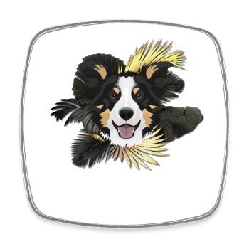 Golden Dog Border Collie - Magnet carré - blanc - Devant