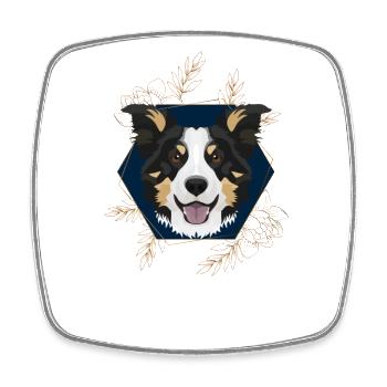 Golden Dog Border Collie - Magnet carré - blanc - Devant