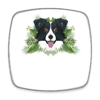 Tropical Border Collie - Magnet carré - blanc - Devant