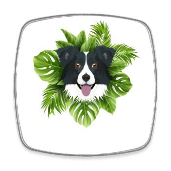 Tropical Border Collie - Magnet carré - blanc - Devant