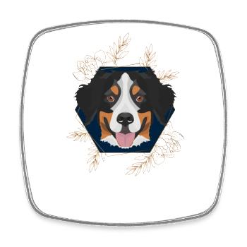 Golden Dog Bernese Mountain Dog - Square fridge magnet - white - Front