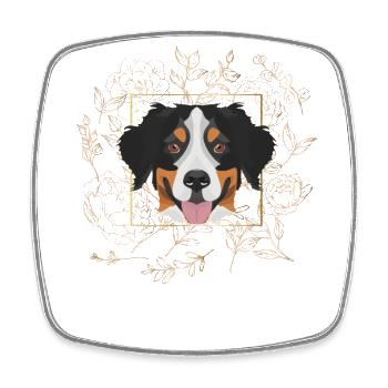 Golden Dog Bernese Mountain Dog - Square fridge magnet - white - Front