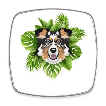 Tropical Australian Shepherd - Viereckiger Kühlschrankmagnet - Weiß - Vorne