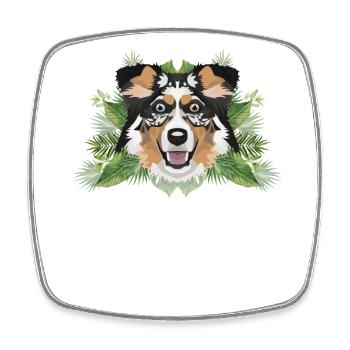 Tropical Australian Shepherd - Square fridge magnet - white - Front