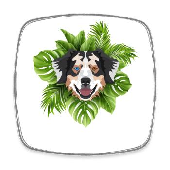 Tropical Australian Shepherd - Square fridge magnet - white - Front