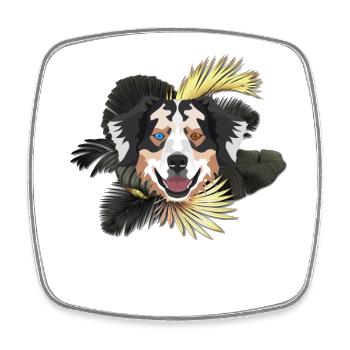 Golden Dog Australian Shepherd - Square fridge magnet - white - Front