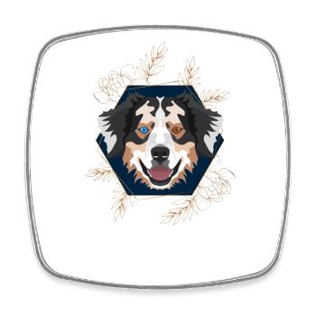 Golden Dog Australian Shepherd - Square fridge magnet - white - Front