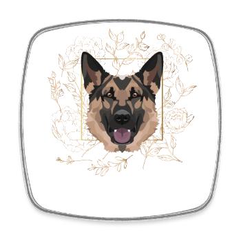 Golden Dog German Shepherd - Square fridge magnet - white - Front